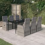 Set de mobilier pentru grădină, cu perne, 7 piese, gri GartenMobel Dekor