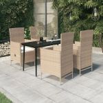 Set de mobilier pentru grădină cu perne, 5 piese, bej GartenMobel Dekor