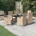 Set de mobilier pentru grădină cu perne, 7 piese, bej GartenMobel Dekor