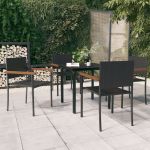 Set de servit masa pentru grădină, 5 piese, negru GartenMobel Dekor