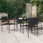 Set de servit masa pentru grădină, 5 piese, negru GartenMobel Dekor