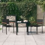 Set mobilier de grădină, 3 piese, negru GartenMobel Dekor