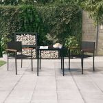 Set mobilier de grădină, 3 piese, negru GartenMobel Dekor