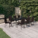 Set mobilier de grădină, 9 piese, maro și negru GartenMobel Dekor