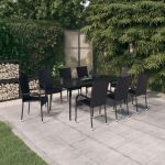 Set mobilier de grădină, negru, 9 piese GartenMobel Dekor
