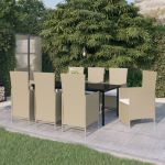 Set mobilier pentru grădină cu perne, 9 piese, bej GartenMobel Dekor
