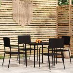 Set de mobilier pentru grădină, 5 piese, negru GartenMobel Dekor