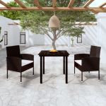 Set mobilier de grădină, 3 piese, negru GartenMobel Dekor