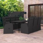 Set mobilier pentru grădină, 9 piese, negru GartenMobel Dekor