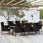 Set mobilier pentru grădină, 9 piese, negru GartenMobel Dekor