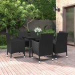 Set mobilier de grădină cu perne, 7 piese, poliratan și sticlă GartenMobel Dekor