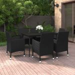 Set mobilier de grădină cu perne, 7 piese, poliratan și sticlă GartenMobel Dekor