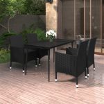 Set mobilier de grădină cu perne 5 piese poliratan & sticlă GartenMobel Dekor