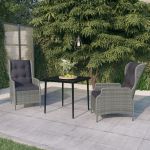 Set mobilier pentru grădină, 3 piese, gri deschis GartenMobel Dekor