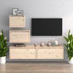 Comode TV, 4 buc., lemn masiv de pin GartenMobel Dekor