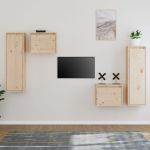 Comode TV, 4 buc., lemn masiv de pin GartenMobel Dekor