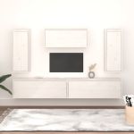 Comode TV, alb, 5 buc., lemn masiv de pin GartenMobel Dekor