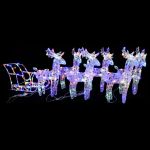 Decorațiune de Crăciun reni și sanie 320 LED-uri acril GartenMobel Dekor