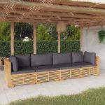 Set mobilier grădină cu perne, 4 piese, lemn masiv de tec GartenMobel Dekor