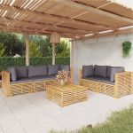 Set mobilier grădină cu perne, 6 piese, lemn masiv de tec GartenMobel Dekor