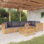 Set mobilier grădină cu perne, 6 piese, lemn masiv de tec GartenMobel Dekor