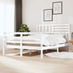 Cadru de pat Small Double 4FT, alb, 120x190 cm, lemn masiv GartenMobel Dekor
