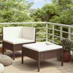 Set mobilier relaxare grădină cu perne 2 piese maro poliratan GartenMobel Dekor
