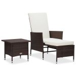 Set mobilier relaxare grădină cu perne 2 piese maro poliratan GartenMobel Dekor
