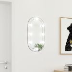 Oglindă cu lumini LED, 60x30 cm, sticlă, oval GartenMobel Dekor