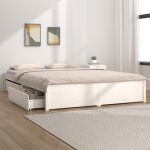 Cadru de pat cu sertare 5FT King Size, alb, 150x200 cm GartenMobel Dekor