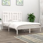 Cadru de pat King Size, alb, 150x200 cm, lemn masiv de pin GartenMobel Dekor