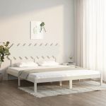 Cadru de pat Super King 6FT, alb, 180x200 cm, lemn masiv GartenMobel Dekor