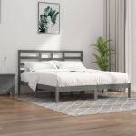 Cadru de pat, gri, 200x200 cm, lemn masiv GartenMobel Dekor