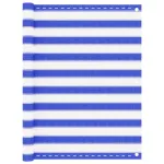 Paravan de balcon, albastru și alb, 120x400 cm, HDPE GartenMobel Dekor