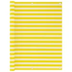 Paravan de balcon, galben și alb, 120x600 cm, HDPE GartenMobel Dekor