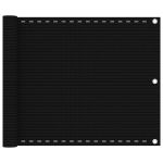 Paravan de balcon, negru, 75x500 cm, HDPE GartenMobel Dekor