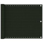 Paravan pentru balcon, verde închis, 75x600 ,HDPE GartenMobel Dekor