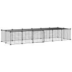 Cușcă animale de companie cu ușă 28 panouri negru 35x35 cm oțel GartenMobel Dekor