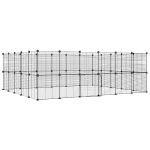 Cușcă animale de companie cu ușă 44 panouri negru 35x35 cm oțel GartenMobel Dekor