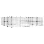 Cușcă animale de companie cu ușă 60 panouri negru 35x35 cm oțel GartenMobel Dekor