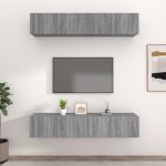 Comode TV, 4 buc., gri sonoma, 80x30x30 cm, lemn prelucrat GartenMobel Dekor