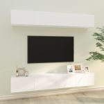 Dulapuri TV de perete, 4 buc, alb, 100x30x30 cm GartenMobel Dekor
