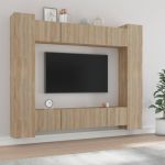 Set dulap TV, 8 piese, stejar sonoma, lemn prelucrat GartenMobel Dekor