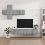 Set comode TV, 7 piese, gri sonoma, lemn compozit GartenMobel Dekor