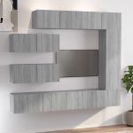 Set comode TV, 7 piese, gri sonoma, lemn compozit GartenMobel Dekor