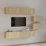 Set dulap TV, 6 piese, stejar sonoma, lemn prelucrat GartenMobel Dekor