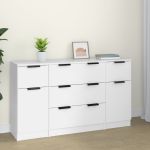 Set servantă, 3 piese, alb, lemn prelucrat GartenMobel Dekor