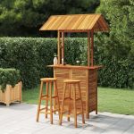 Set mobilier de bar de grădină, 3 piese, lemn masiv de acacia GartenMobel Dekor