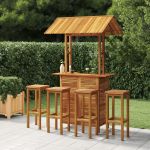 Set mobilier de bar de grădină, 5 piese, lemn masiv de acacia GartenMobel Dekor