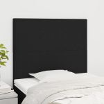 Tăblii de pat, 2 buc, negru, 100x5x78/88 cm, textil GartenMobel Dekor